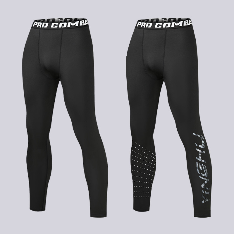 Black-lined long pants plus silk-printed long pants